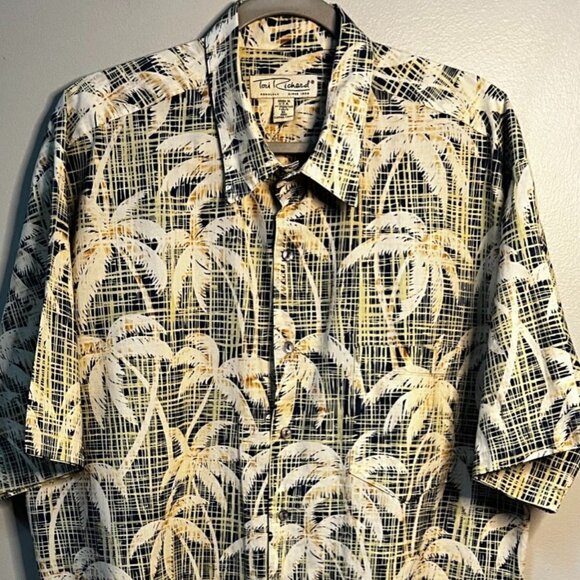 Tori Richard Floral Hawaiian Shirt Palm Trees Cotton Lawn Size XL - Picture 1 of 5